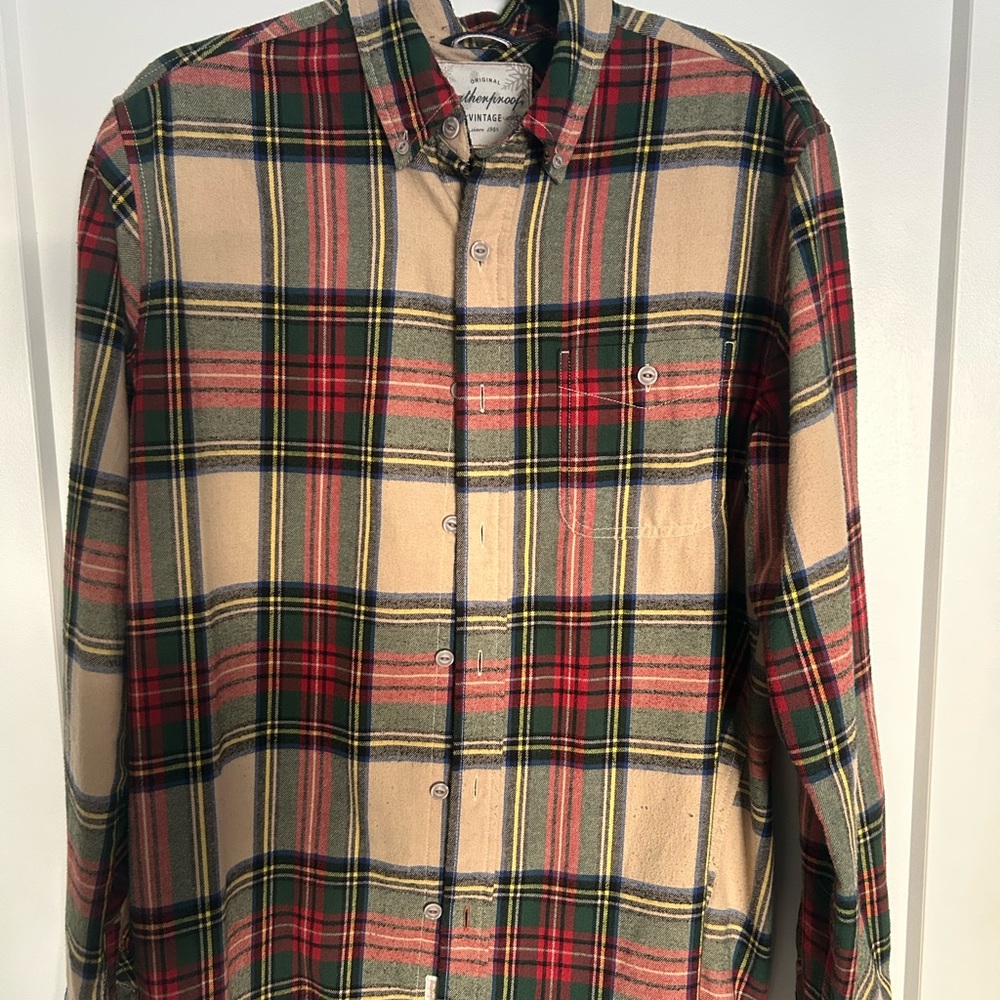 Weatherproof Holiday Tartan Casual Button Down Shirt